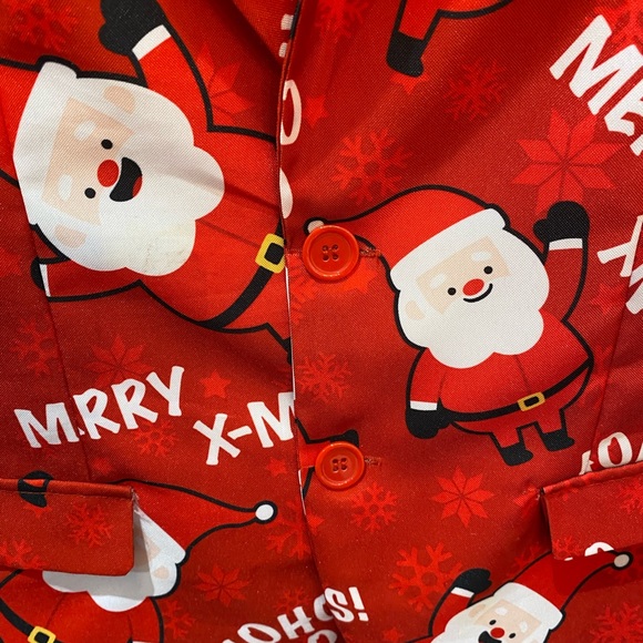 Kids SUITMEISTER RED CHRISTMAS BLAZER - Cool Santa Print  Size L 12-14 boys - Picture 3 of 5